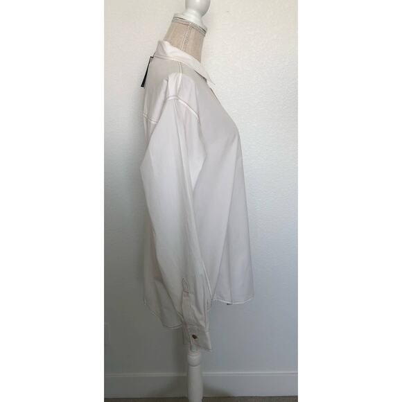 Re/Done White Oversized Contrast Stitching Cotton Buttondown Shirt - M - Picture 4 of 9